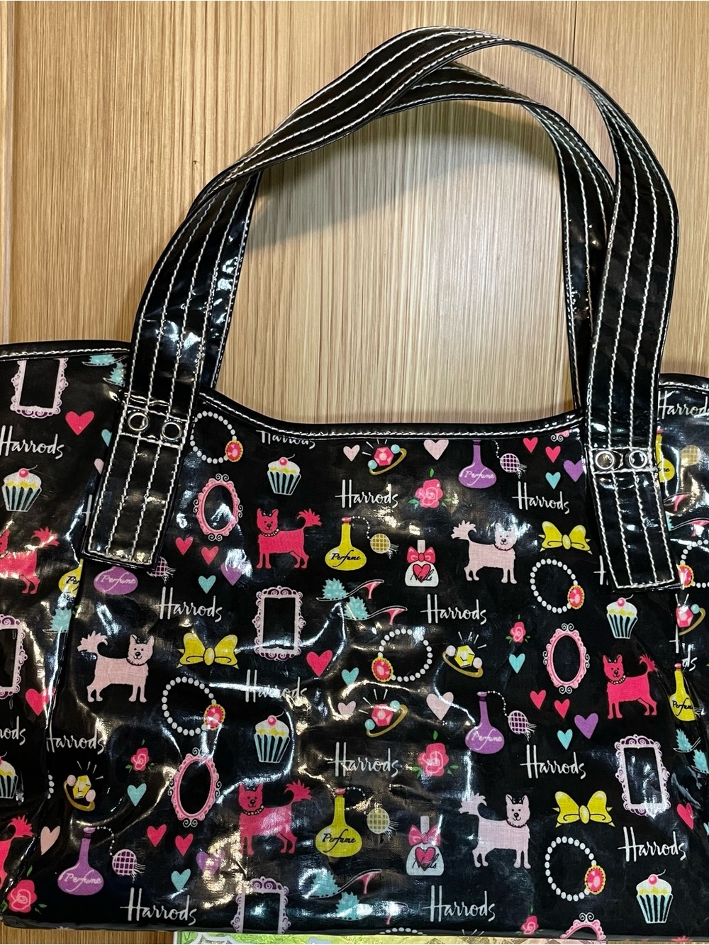 Harrods London Novelty Graphic Small Shopper Tote Bag